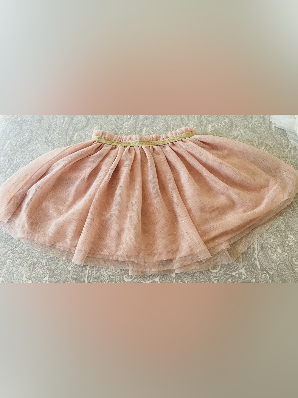 Cat & Jack Blush Peach’s Tulle Skirt girls with Gold Waistband
For 4T